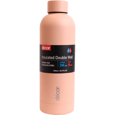 Decor Screw Top Double Wall Stainless Steel Bottle 500ml
