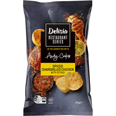 Delisio Restaurant Series Spiced Chargrilled Chicken With Citrus Potato Chips 140g