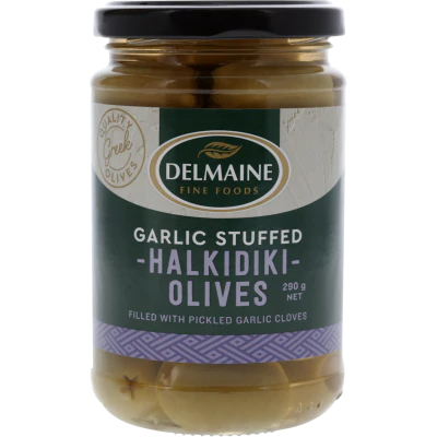 Delmaine Garlic Stuffed Halkidiki Olives 290g