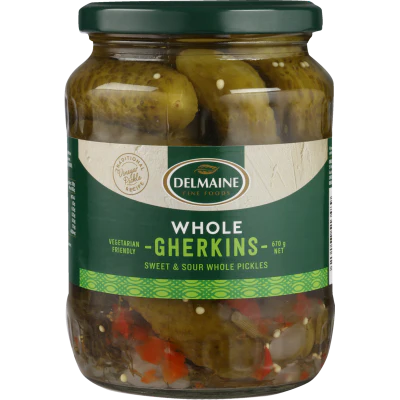 Delmaine Whole Gherkins 670g