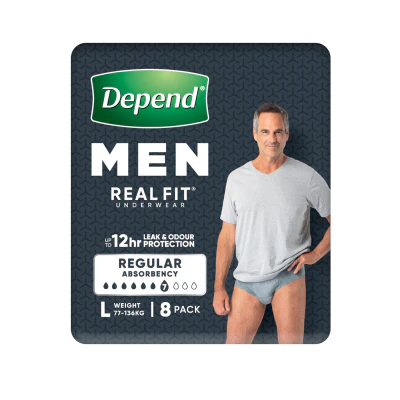 Depend Real Fit Incontinence Underwear Men Large 8pk
