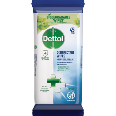 Dettol Fresh Antibacterial Surface Cleaning Wipes 45pk