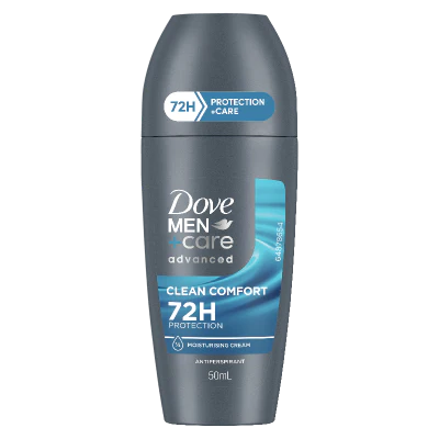Dove Men + Care Clean Comfort 72hr Antiperspirant Deodorant Roll On 50ml