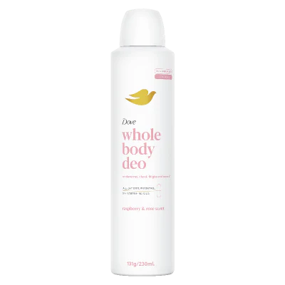 Dove Raspberry & Rose Scent Whole Body Deodorant Aerosol 230ml