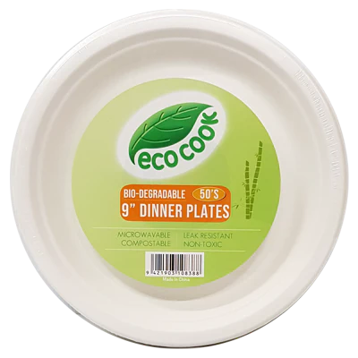 Eco Cook Bio-Degradable 9'' Dinner Plates 50pk