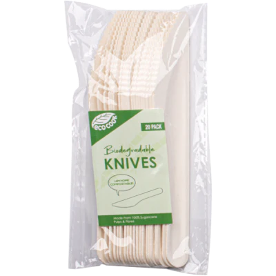 Eco Cook Biodegradable Sugarcane Bagasse Knives 20pk