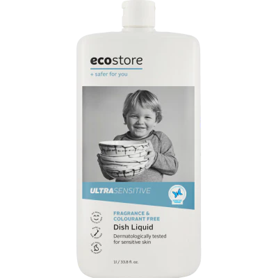 Ecostore Ultra Sensitive Fragrance & Colourant Free Dish Liquid 1l