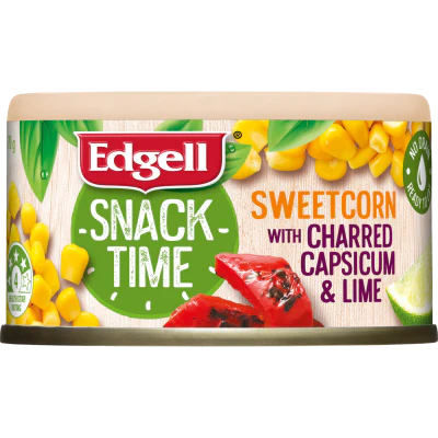 Edgell Snack Time Sweet Corn With Charred Capsicum & Lime 70g