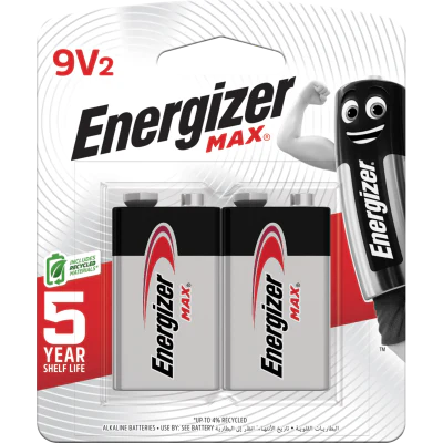 Energizer Max 9V Battery 2pk