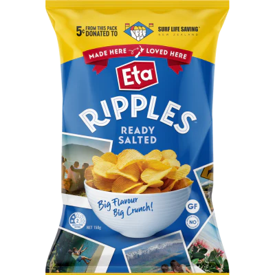 Eta Ripple Cut Ready Salted Potato Chips 150g