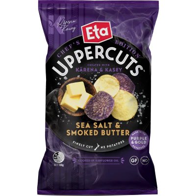 Eta Uppercuts Chef's Edition Sea Salt & Smoked Butter Potato Chips 130g