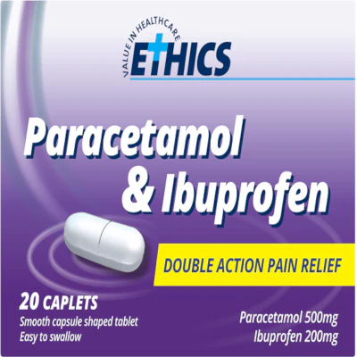 Ethics Paracetamol & Ibuprofen Caplets 20pk