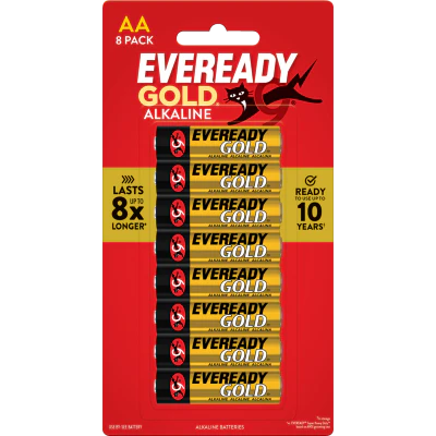 Eveready Alkaline AA Gold Batteries 8pk