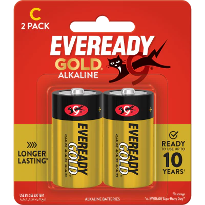 Eveready Gold Alkaline C Battery 2pk
