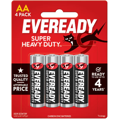 Eveready Super Heavy Duty AA Battery 4pk