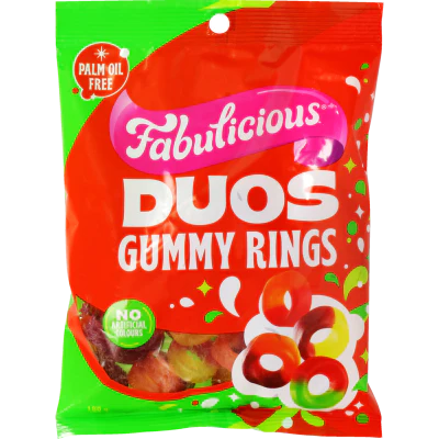 Fabulicious Gummy Rings Duos 180g