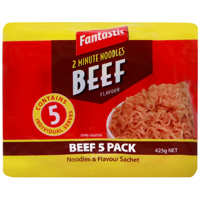 Fantastic Beef Flavour 2 Minute Noodles 425g