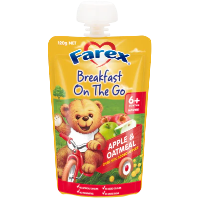 Farex Breakfast On The Go Apple & Oatmeal 6+ Months 120g