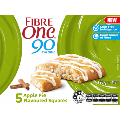 Fibre One Apple Pie Flavoured Squares 5 x 24g