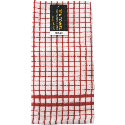 Filta Red Terry Tea Towel 1pk