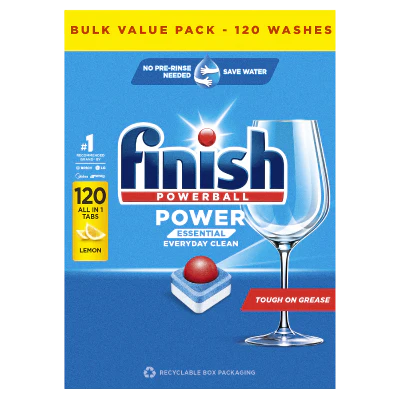 Finish Powerball Auto All-in-1 Lemon Dishwasher Tablets Bulk Value Pack - 120pk