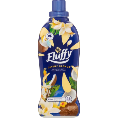 Fluffy Divine Blends Warm Vanilla & Creamy Coconut Fabric Softener Conditioner 900ml