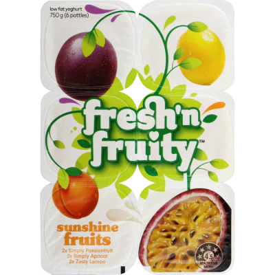 Fresh 'n Fruity Sunshine Fruits Yoghurt 6 x 125g