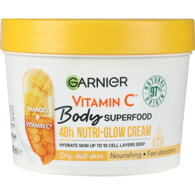 Garnier Body Superfood Mango & Vitamin C 48Hr Nutri-Glow Cream 380ml