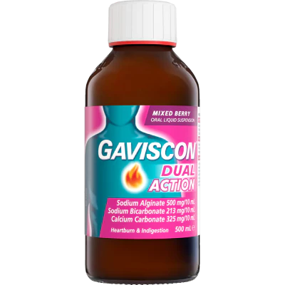 Gaviscon Dual Action Mixed Berry Heartburn & Indigestion Relief Liquid 500ml