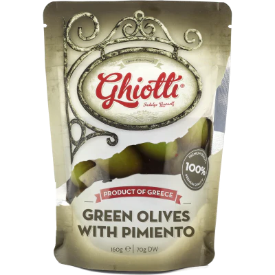 Ghiotti Green Olives With Pimiento 70g
