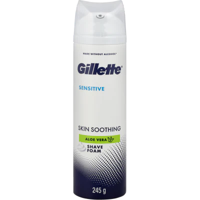 Gillette Sensitive Skin Soothing Aloe Vera Shave Foam 245g
