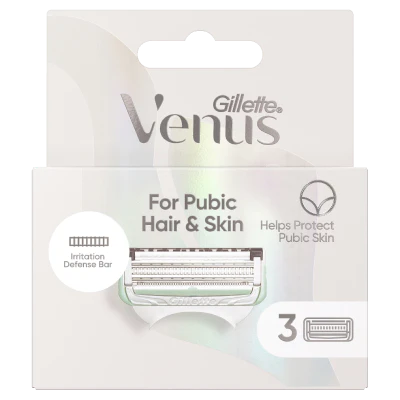 Gillette Venus For Pubic Hair & Skin Razor Cartridges 3pk