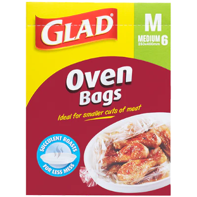 Glad Medium Oven Bags 250 x 400mm 6pk