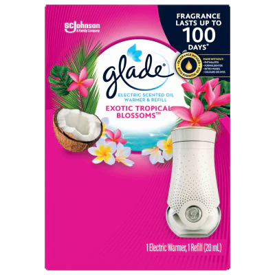 Glade Exotic Tropical Blossoms Electric Scented Oil Warmer & Refill 20ml