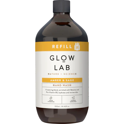 Glow Lab Amber & Sage Hand Wash Refill 900ml