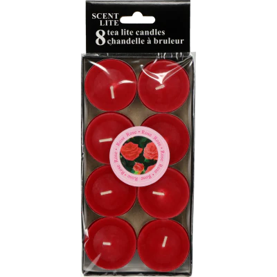 Golden Glow Candles Rose Tealights 8pk
