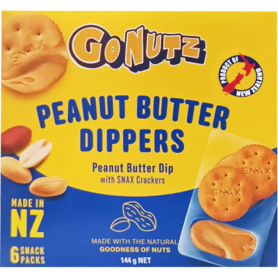 Gonutz Peanut Butter Dippers With Snax Crackers 144g