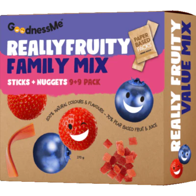 GoodnessMe Really Fruity Family Mix Stickes & Nuggets Snack 270g