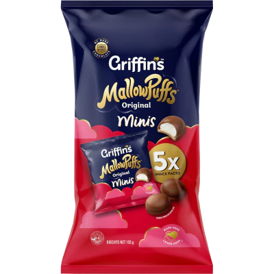 Griffin's Mallowpuffs Minis Original Chocolate Biscuits 125g