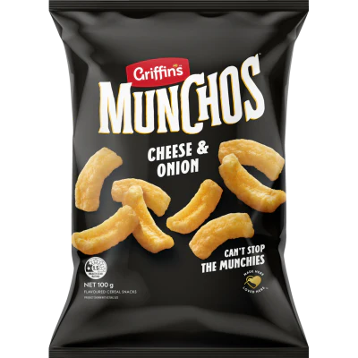 Griffin's Munchos Cheese & Onion Cereal Snacks 100g