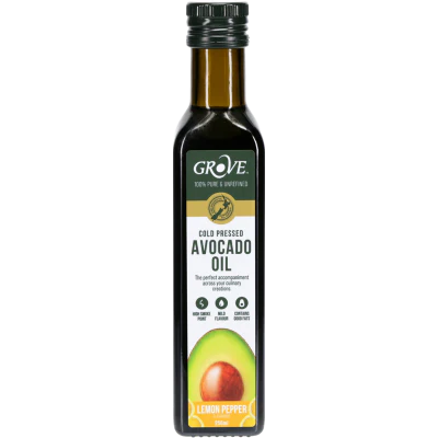 Grove Lemon Pepper Flavoured Cold Pressed Avocado Oil 250ml