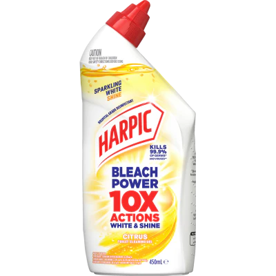 Harpic White & Shine Citrus Thick Bleach Gel 450ml