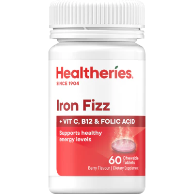 Healtheries Iron Fizz Berry Flavour Chewable Tablets 60pk