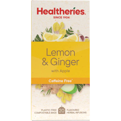 Healtheries Lemon & Ginger With Apple Tea Bags 20pk