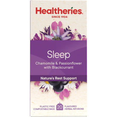 Healtheries Sleep Chamomile & Passionflower With Blackcurrant Tea Bags 20pk