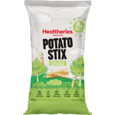 Healtheries Sour Cream & Chives Potato Stix 160g