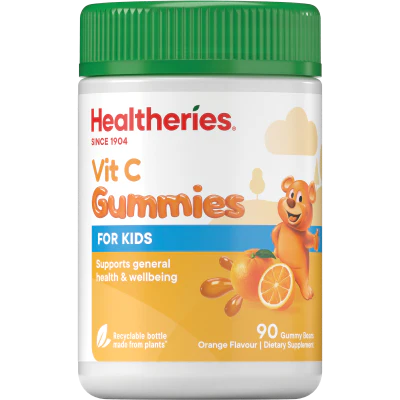 Healtheries Vit C Gummies for Kids Orange Flavour Gummy Bears 90pk