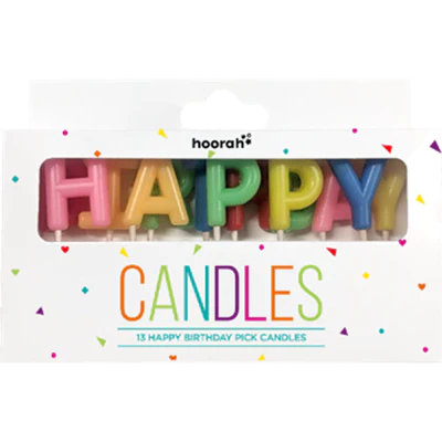 Hoorah 13 Happy Birthday Picks Multi Colour Candles 1pk