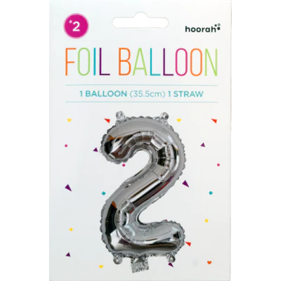 Hoorah Silver Foil Balloon No.2 1pk
