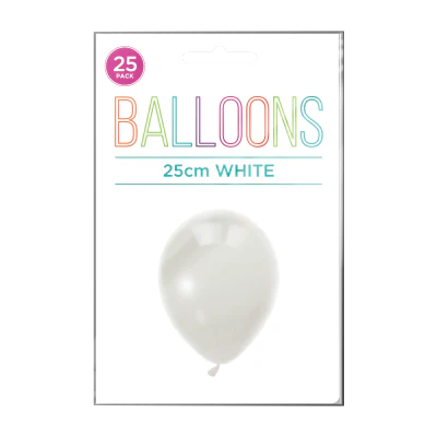 Hoorah White Balloons 25pk